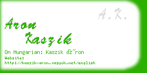 aron kaszik business card